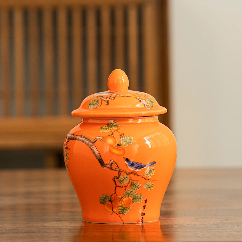 Retro Ceramic Tea Pot with Lid Sealed Mini Portable Tea Pot Tea Box Tea Container Living Room Coffee Table Decorative Ornaments thumbnail 5
