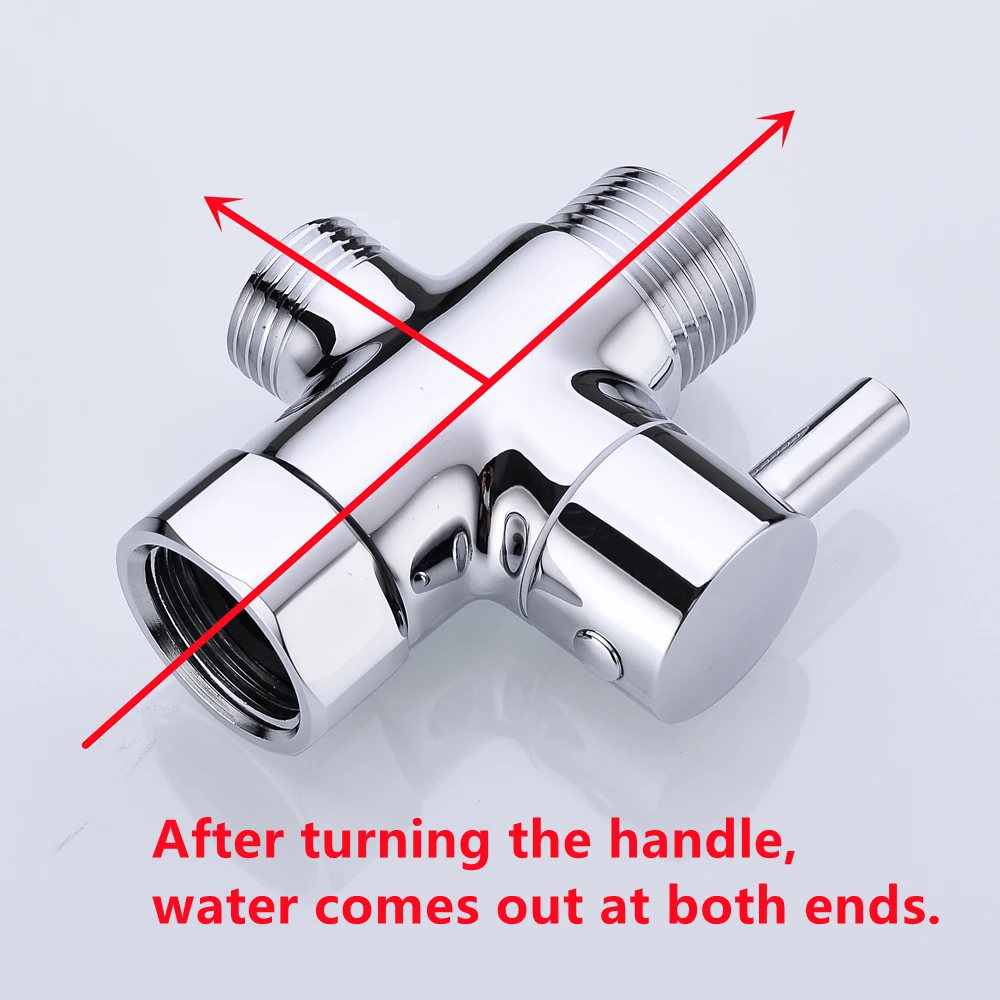 Bidet Chrome T Adapter with Shut-off Valve T Adapter 3-way 7/8" 1/2" 3/4" 3/8" T-shaped Valve for Handheld Toilet Bidet Spray thumbnail 5