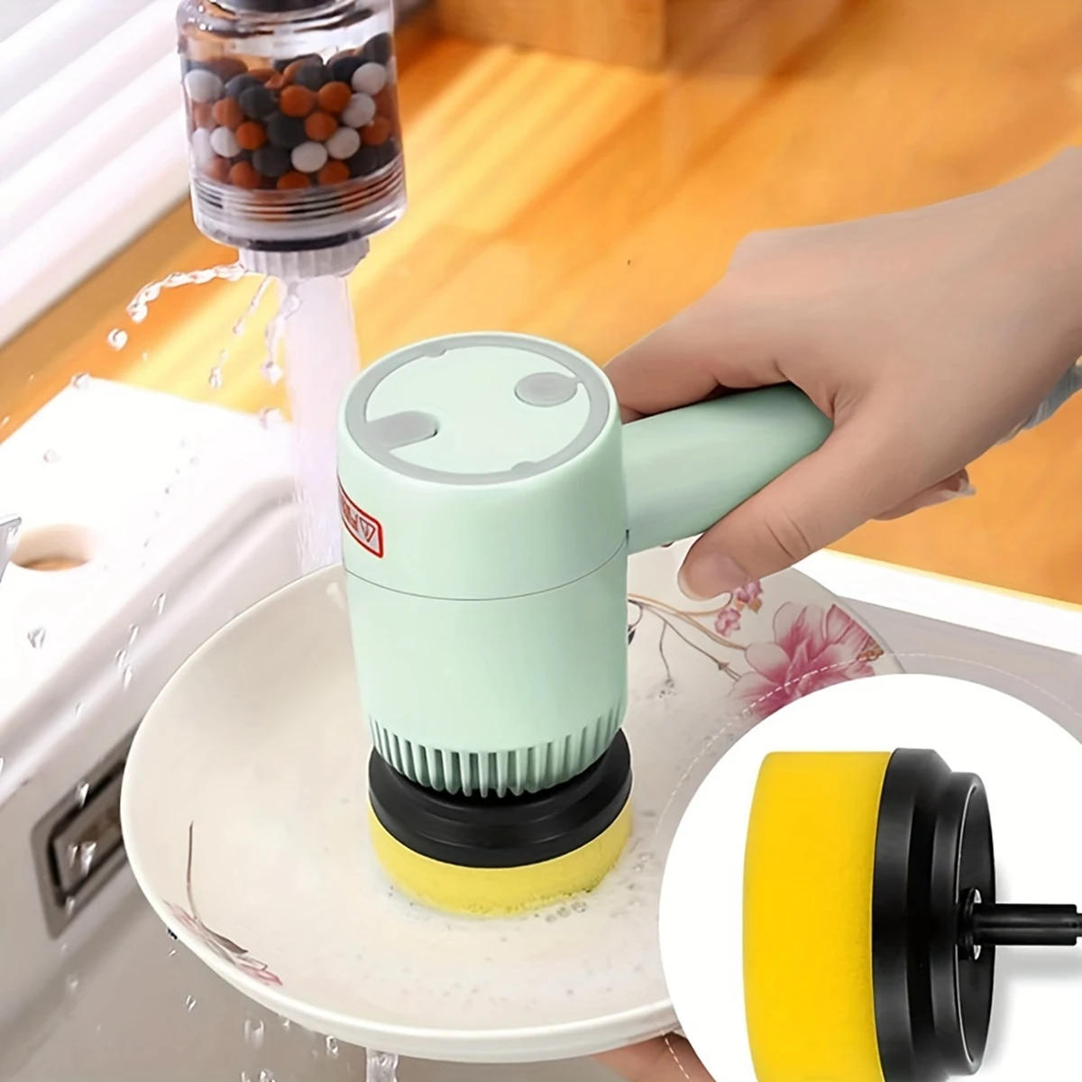 Electric Cleaning Brush Multi-functional Home USB Rechargeable Electric Rotary Scrubber Household Appliances Cleaning Gadget thumbnail 5