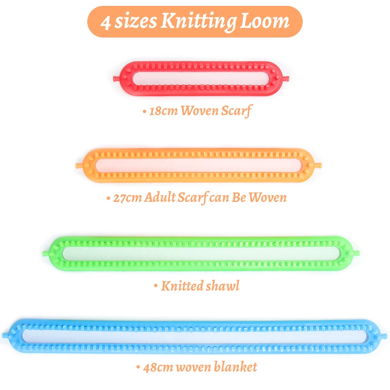 Rectangle Plastic Knitting Looms Scarf Hats Making Tools DIY Crocheting Handmade Craft Lovers - 26/36/47/58cm Long for Beginner thumbnail 6