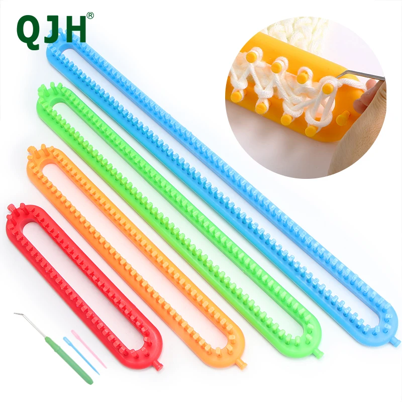 Rectangle Plastic Knitting Looms Scarf Hats Making Tools DIY Crocheting Handmade Craft Lovers - 26/36/47/58cm Long for Beginner
