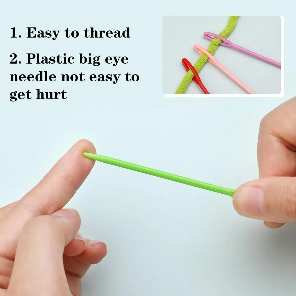 50Pcs Plastic Sewing Needles Large Eye Yarn Lacing Weaving Needles Embroidery Safety Needles for Kids DIY Sewing Handmade Crafts thumbnail 2