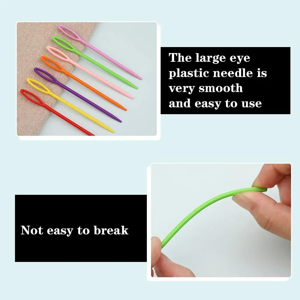 50Pcs Plastic Sewing Needles Large Eye Yarn Lacing Weaving Needles Embroidery Safety Needles for Kids DIY Sewing Handmade Crafts thumbnail 3