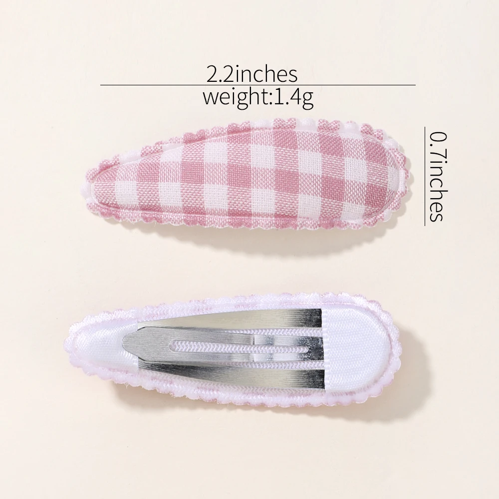 10Pcs/Lot Fresh Print Cotton Alloy Hair Clips for Kids Fabric Plaid BB Hairpins Girl Hairgripe Headwear Baby Hair Accessories thumbnail 6