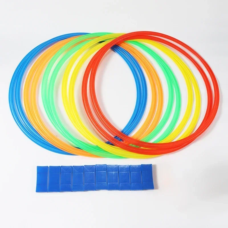 New Outdoor Kids Funny Physical Training Sport Toys Lattice Jump Ring Set Game 10 Hoops 10 Connectors for Park Play Boys Girls thumbnail 2