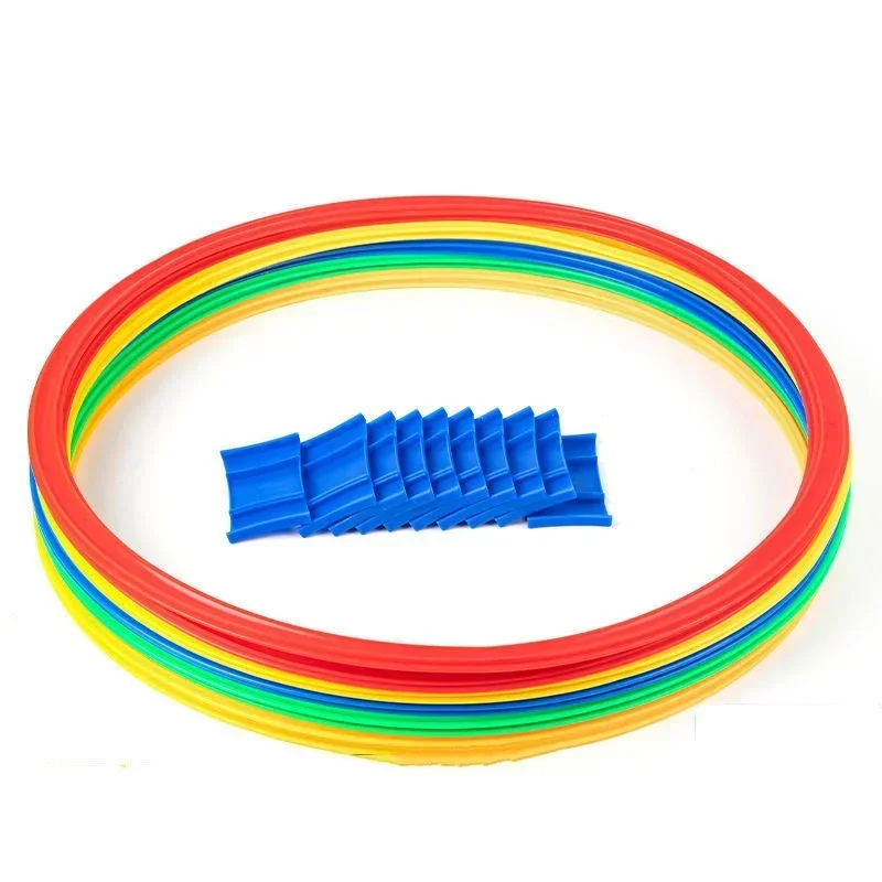 New Outdoor Kids Funny Physical Training Sport Toys Lattice Jump Ring Set Game 10 Hoops 10 Connectors for Park Play Boys Girls thumbnail 6