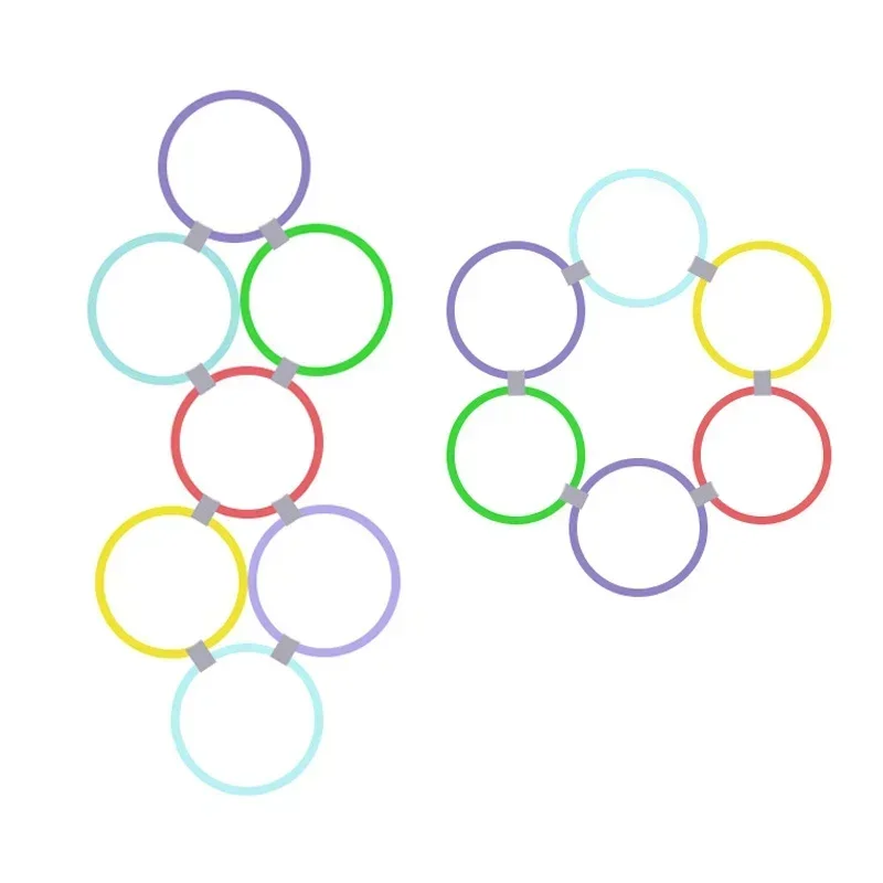New Outdoor Kids Funny Physical Training Sport Toys Lattice Jump Ring Set Game 10 Hoops 10 Connectors for Park Play Boys Girls thumbnail 5