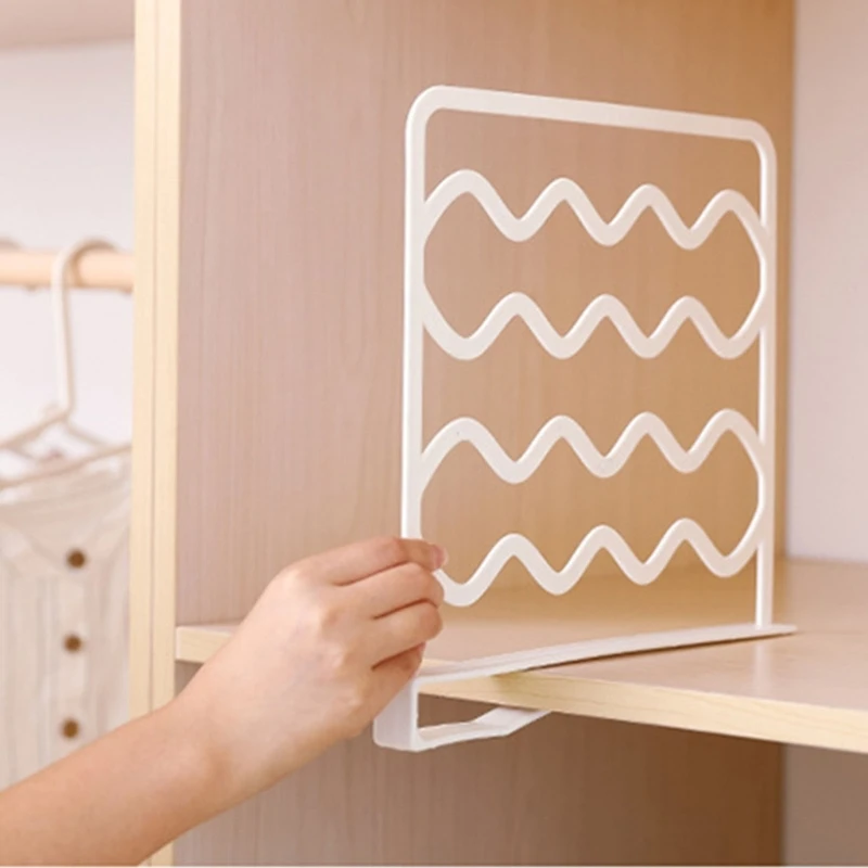 Upgraded Closet Shelf Dividers Plastic Wardrobe Partition Board Shelf Divider Separator for Clothes No Drilling Durable thumbnail 5