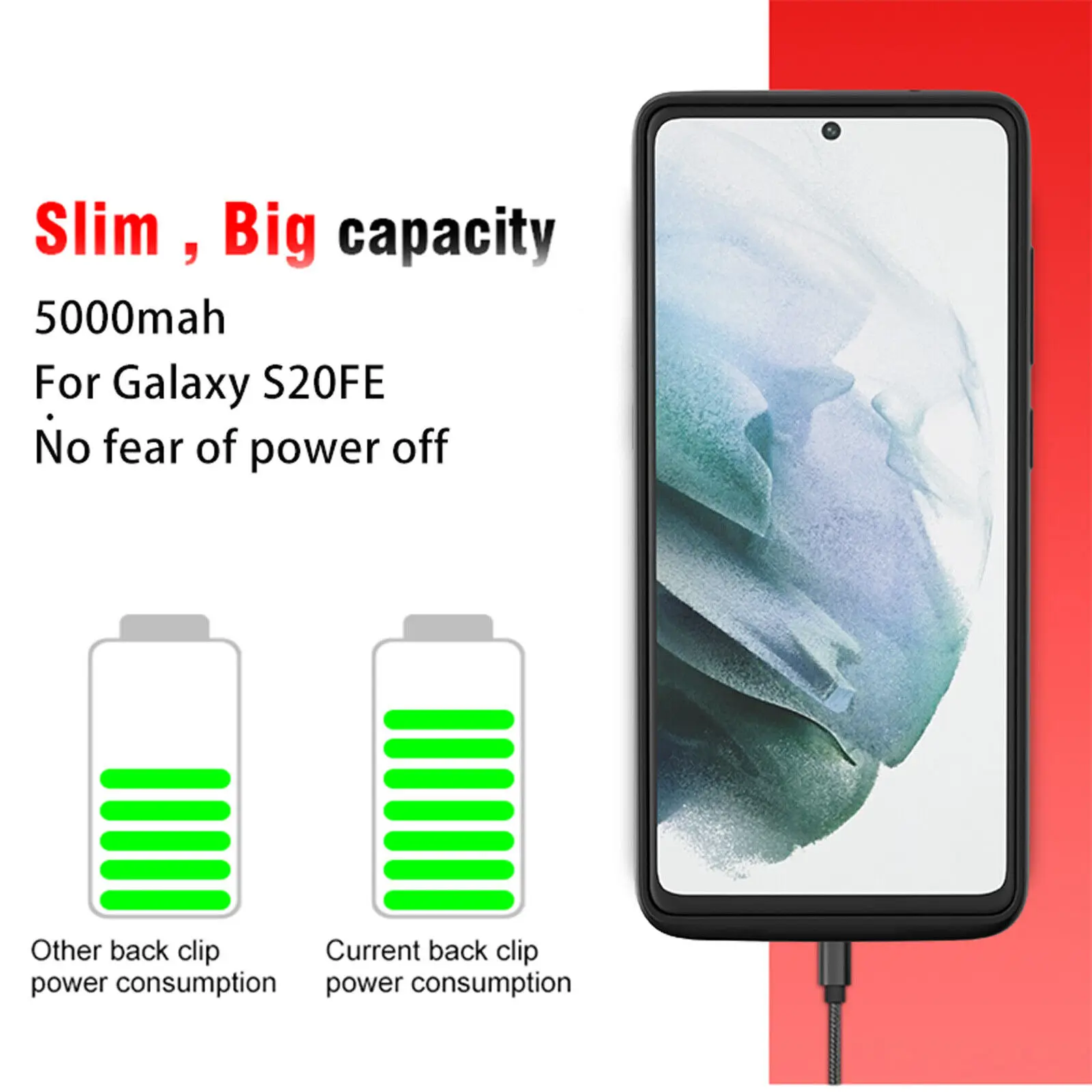 For Samsung S8 S9 S10 S20 S21 FE S22 S23 Note 20 8 9 10 Plus Ultra External Battery Case Portable power bank cell phone chargers thumbnail 2