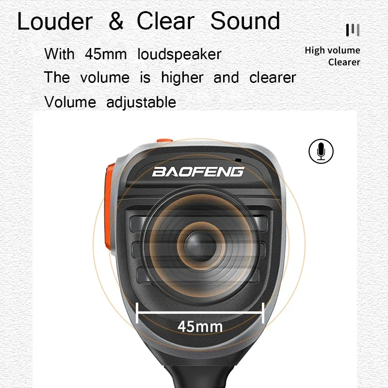 UV-5RH Pro Microphone Speaker for Walkie Talkie DM-1701 UV16 Radio PTT Mic Kenwood Plug 2-Pin Baofeng Walkie Talkie Accessories thumbnail 6