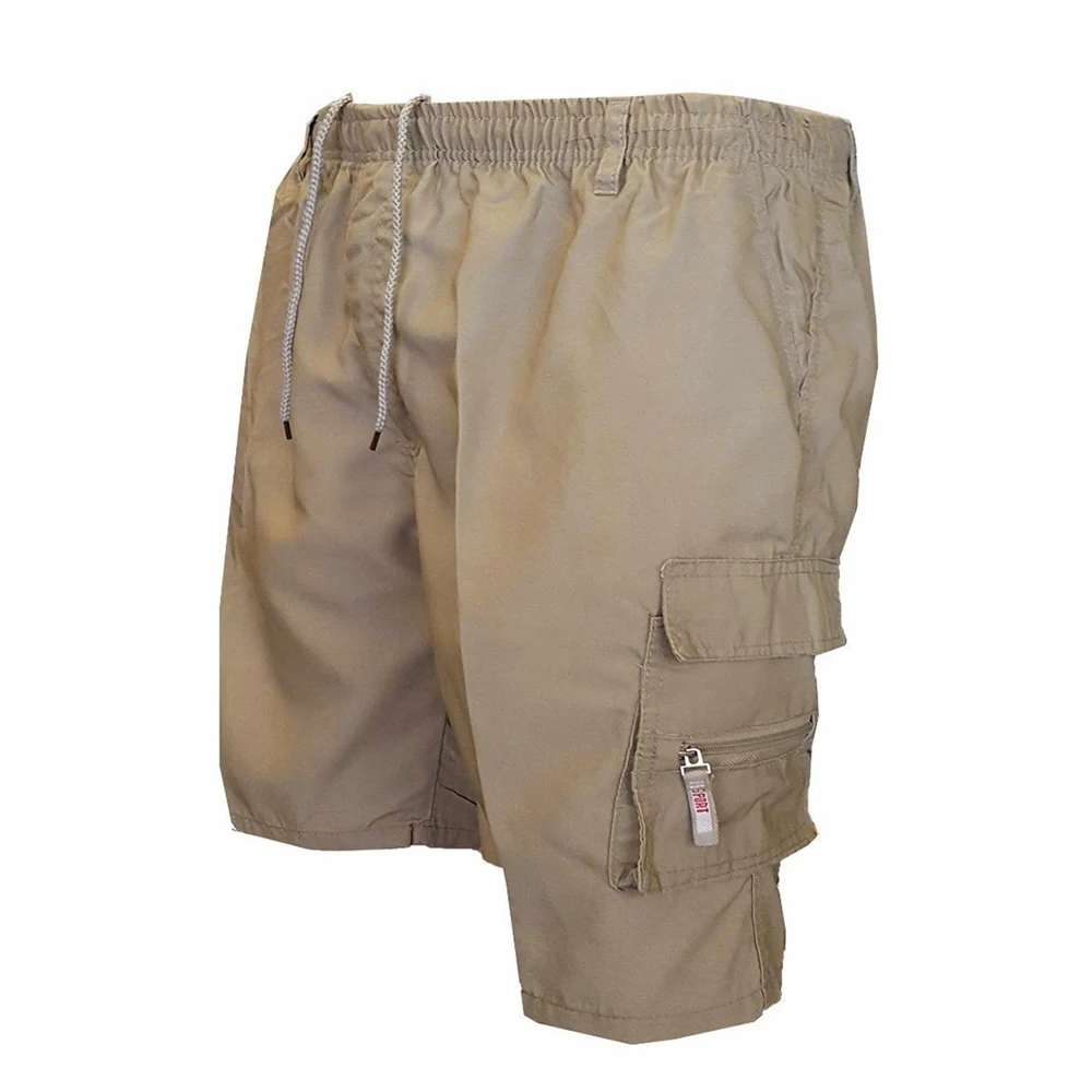 Men's Tactical Shorts Summer Casual Jogging Cargo Shorts Loose Multi-pockets Elastic Waist Work Hiking Overalls Short Pants thumbnail 3