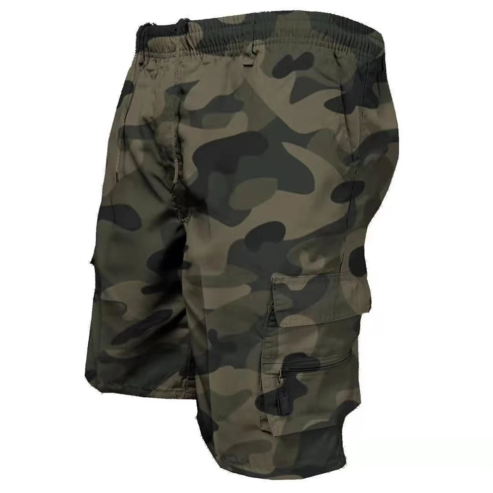 Men's Tactical Shorts Summer Casual Jogging Cargo Shorts Loose Multi-pockets Elastic Waist Work Hiking Overalls Short Pants thumbnail 5