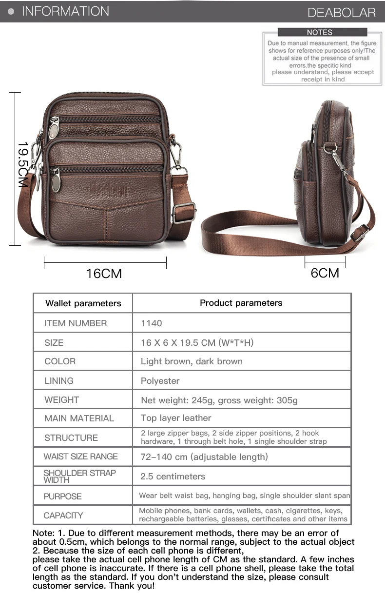 Men's New Genuine Leather Crossbody Bag Vertical Trendy Multifunctional Shoulder Bag Briefcase Casual Travel Messenger Bag thumbnail 2