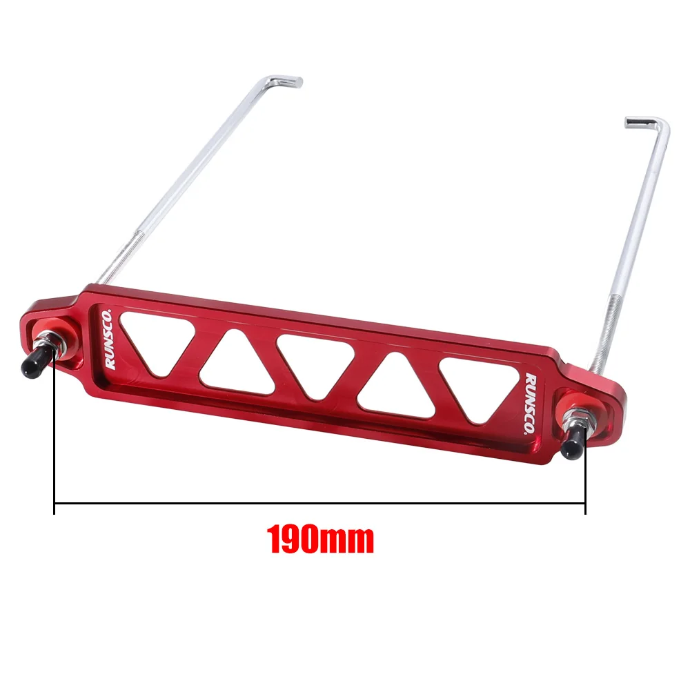 Aluminum Car Battery Fasten Bracket Holder Battery Tie Down Brace Kit 190mm Red Blue Black Silver Gold Green Purple thumbnail 3