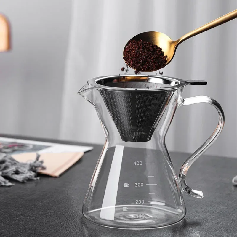 Portable Coffee Filter Stainless Steel Easy Clean Reusable Double Layer Coffee Funnel Paperless Pour Over Holder Coffee Dripper thumbnail 5