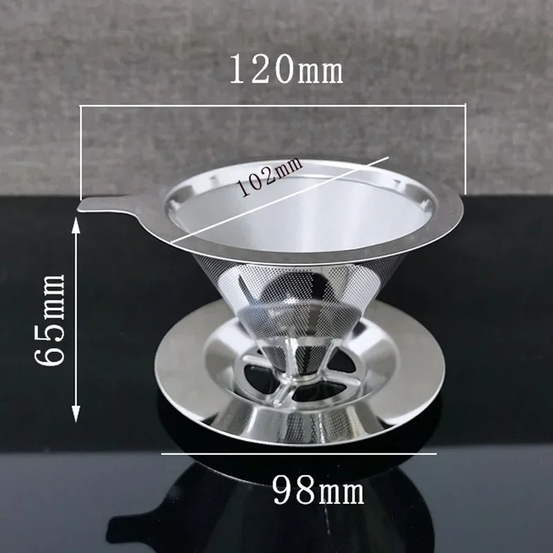 Portable Coffee Filter Stainless Steel Easy Clean Reusable Double Layer Coffee Funnel Paperless Pour Over Holder Coffee Dripper thumbnail 6