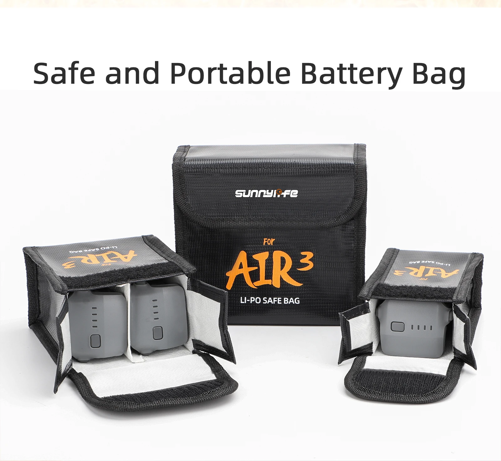 For DJI AIR 3S/AIR 3 Drone LiPo Battery Safe Bag Explosion-proof Protective Bag Battery Storage Case Dron Accessories thumbnail 2
