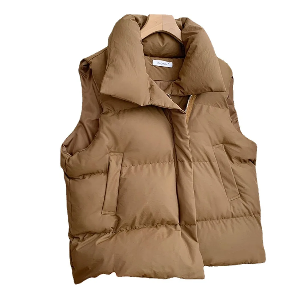 Women Fashion Autumn New 2024 Stand Collar Elegant Down Coats Warm Outerwear Casual Belt Sleeveless Winter Women Vests Jackets thumbnail 6