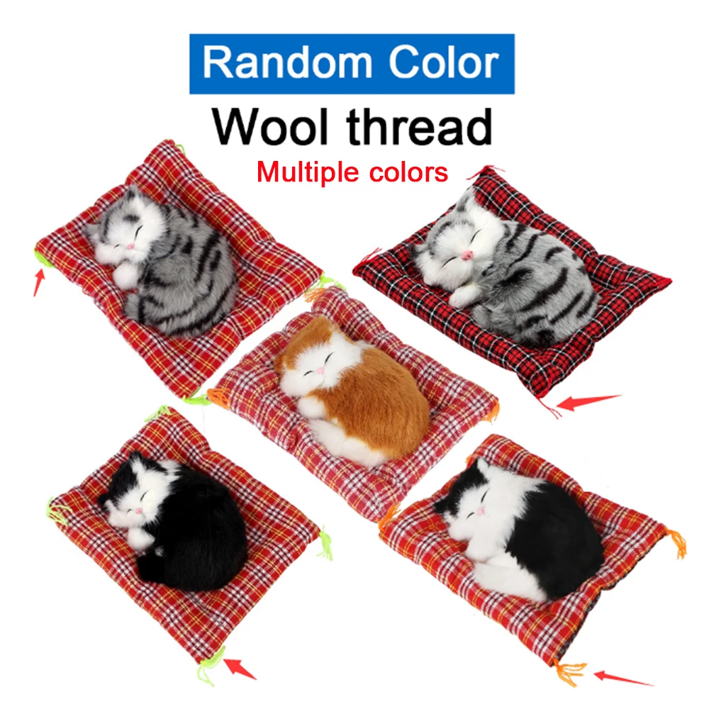 Lovely Plush Kittens Doll Toy Home Decoration Car-styling Car Ornaments Cute Simulation Sleeping Cats Dashboard Decoration thumbnail 3