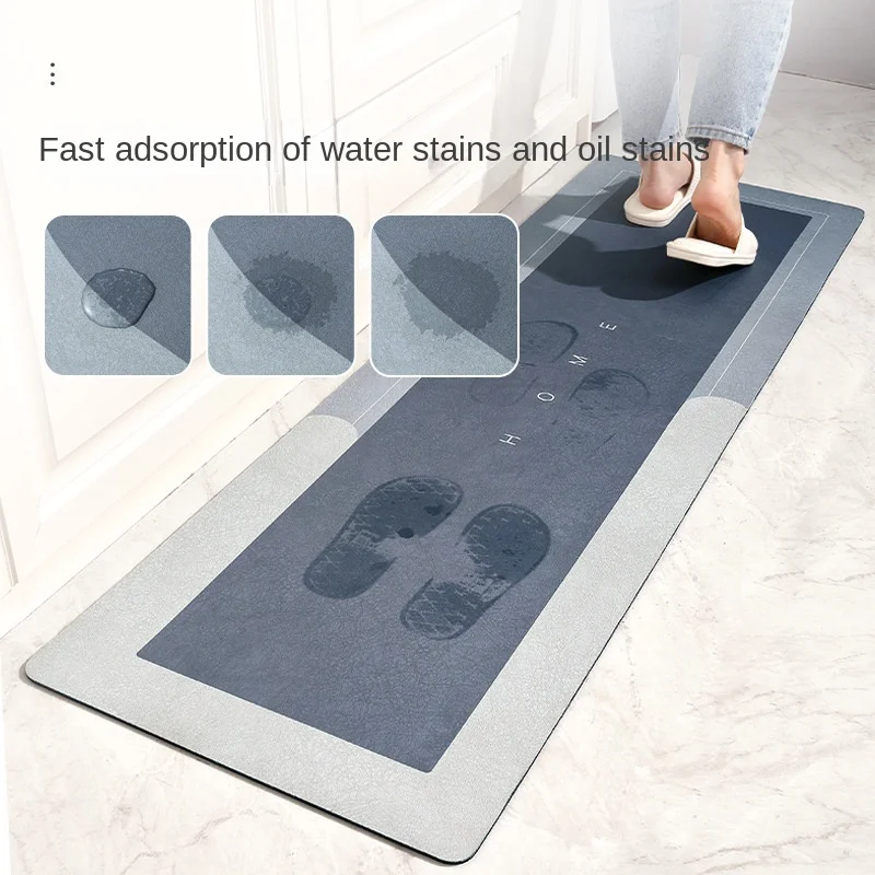 Kitchen Floor Mat Bedroom Living Room Long Soft Rug Hallway Decor Carpet Bathroom Entrance Doormat Anti slip Absorb Water Mat thumbnail 3