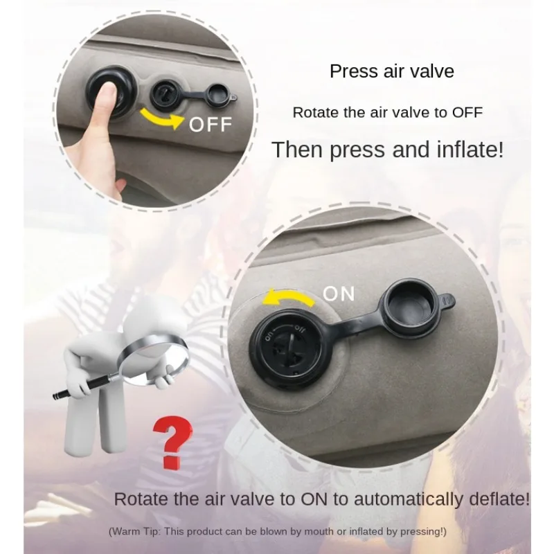 Upgraded Inflatable Air Cushion Travel Pillow Headrest Chin Support Cushions for Airplane Plane Car Office Rest Neck Nap Pillows thumbnail 6