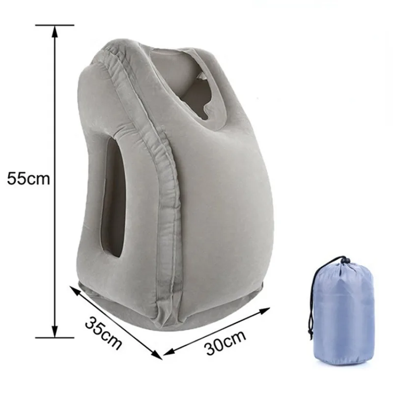 Upgraded Inflatable Air Cushion Travel Pillow Headrest Chin Support Cushions for Airplane Plane Car Office Rest Neck Nap Pillows thumbnail 3