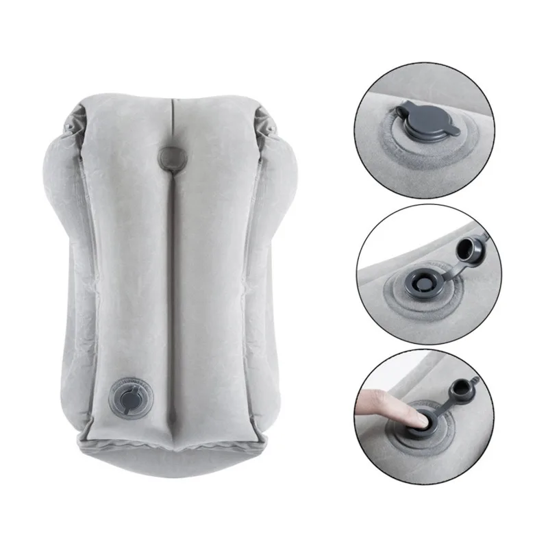 Upgraded Inflatable Air Cushion Travel Pillow Headrest Chin Support Cushions for Airplane Plane Car Office Rest Neck Nap Pillows thumbnail 4