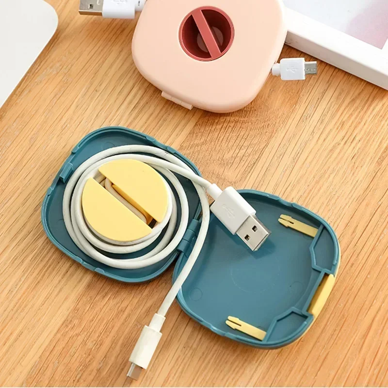 Cable Organizer Rotating Cable Winder Box Plastic Portable Wire Storage Case Phone Holder Mouse Wire Earphone Cord Storage thumbnail 3