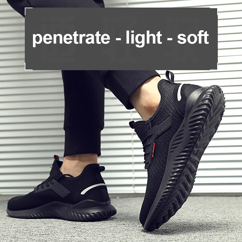 Work Sneakers Steel Toe Shoes Men Safety Shoes Puncture-Proof Work Shoes Boots Fashion Indestructible Footwear Security thumbnail 4