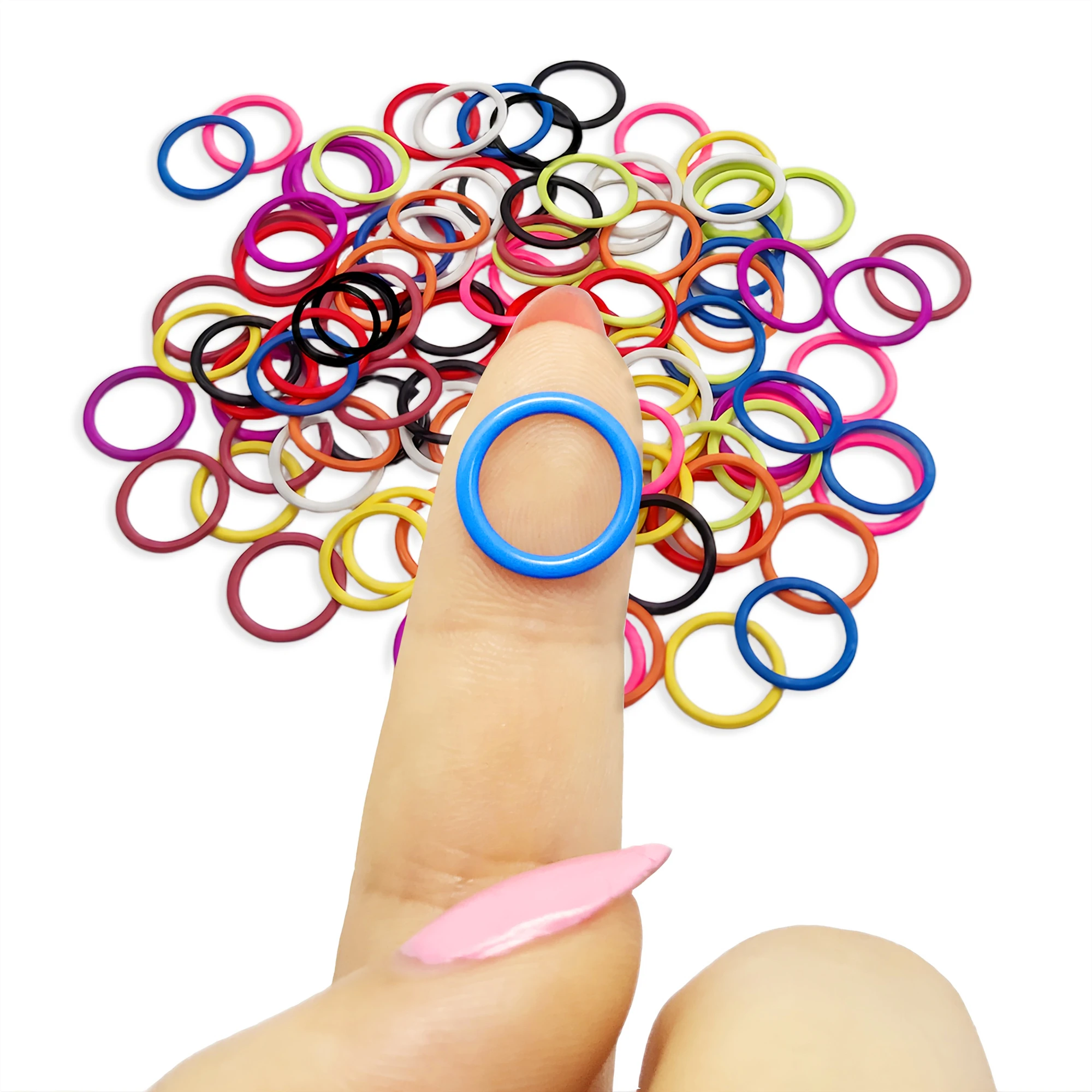 100PCS O-ring Stitch Markers - Colorful Metal Crochet Rings, Knitting Supplies, Crochet Hook Accessories, DIY Woven Accessories thumbnail 4