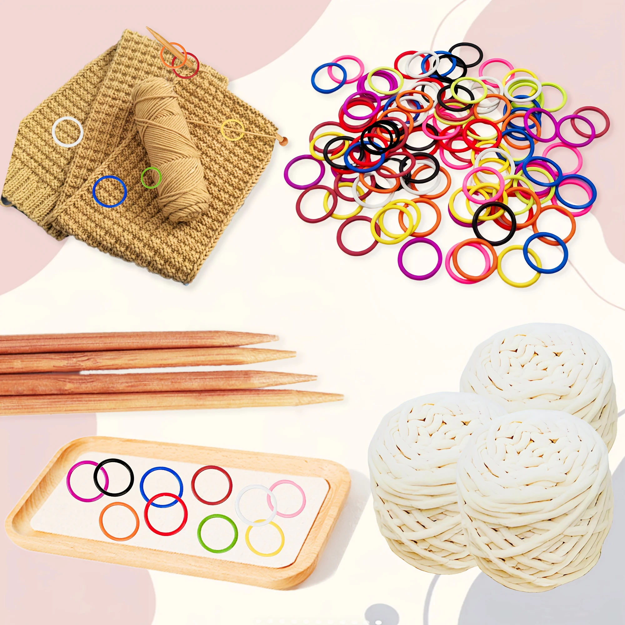 100PCS O-ring Stitch Markers - Colorful Metal Crochet Rings, Knitting Supplies, Crochet Hook Accessories, DIY Woven Accessories thumbnail 5