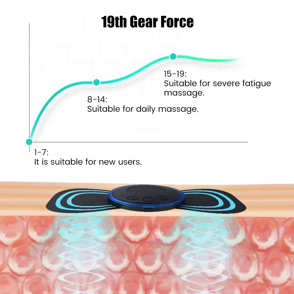 EMS Cervical Spine Massager Mini Electric Neck Massager Tens Low Pulse Neck Back Body Muscle Stimulator Arm Leg Relaxation Pads thumbnail 5