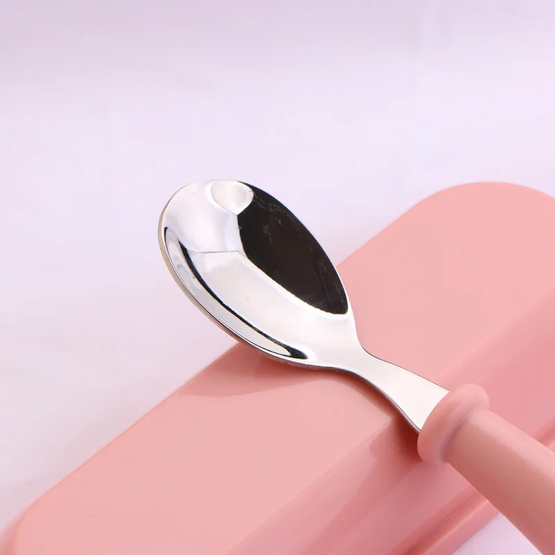 3pcs Children Spoon Forks Box Kids Stainless Steel Kids Cutlery Portable Baby Feeding Utensils Baby Spoons Baby Tableware Set thumbnail 3
