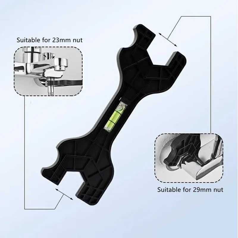 Multifunctional Dual Headed Wrench With Level Manual Tap Spanner Repair Plumbing Tools For Household Faucet Pipe And Toilet thumbnail 3
