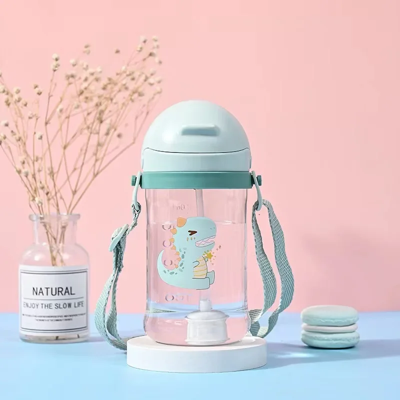 350ml Baby Bottles Drinking Cup Feeding Bottle with Straw Gravity Ball Wide-Caliber Kids Drinking Milk Water Dual-Use Bottle thumbnail 2