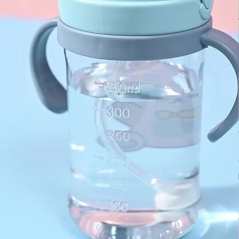 350ml Baby Bottles Drinking Cup Feeding Bottle with Straw Gravity Ball Wide-Caliber Kids Drinking Milk Water Dual-Use Bottle thumbnail 4