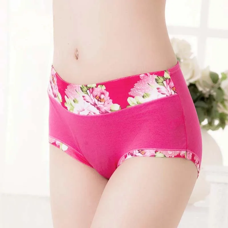 5Pcs/Lot Women's Panties Print Underwear Soft Panties Breath Briefs Girls Floral Panty Sexy Lingeries Underpants For Female thumbnail 2