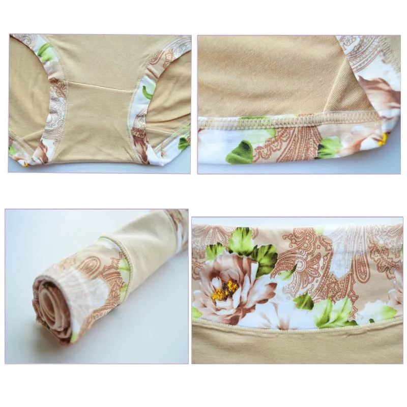 5Pcs/Lot Women's Panties Print Underwear Soft Panties Breath Briefs Girls Floral Panty Sexy Lingeries Underpants For Female thumbnail 6
