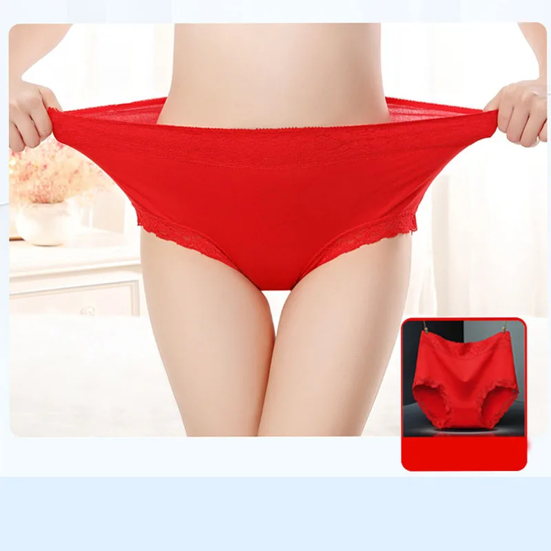 3Pcs/Lot Women's Panties Lace Underwear for Female Cotton High Waist Briefs Plus Size Calcinha Lingeries Panty Ladies Underpant thumbnail 4