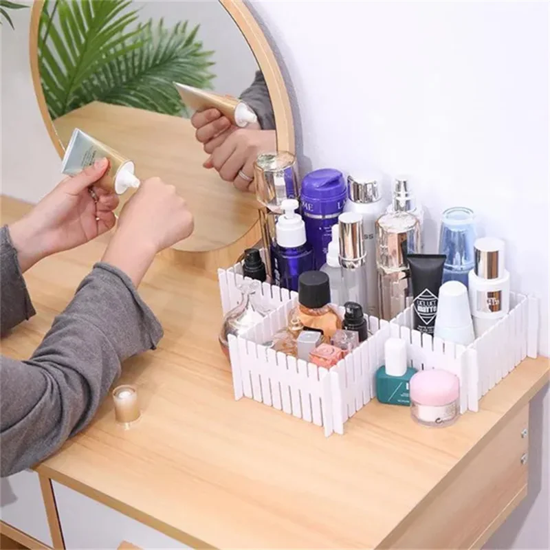 4/8Pcs DIY Adjustable Storage Partition Board Plastic Drawer Divider Combination Partition Board Space-saving Division Organizer thumbnail 2