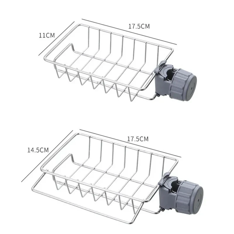 Kitchen Stainless Steel Sink Drain Rack Sponge Storage Faucet Holder Soap Drainer Towel Rack Shelf Organizer Kitchen Accessories thumbnail 6