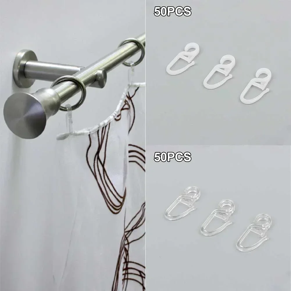 50 Pcs Curtain Hooks Curtain Accessories Curtain Folding Hook Eyelet 9mm Hook Length 34mm Hook Up Window Treatments thumbnail 6