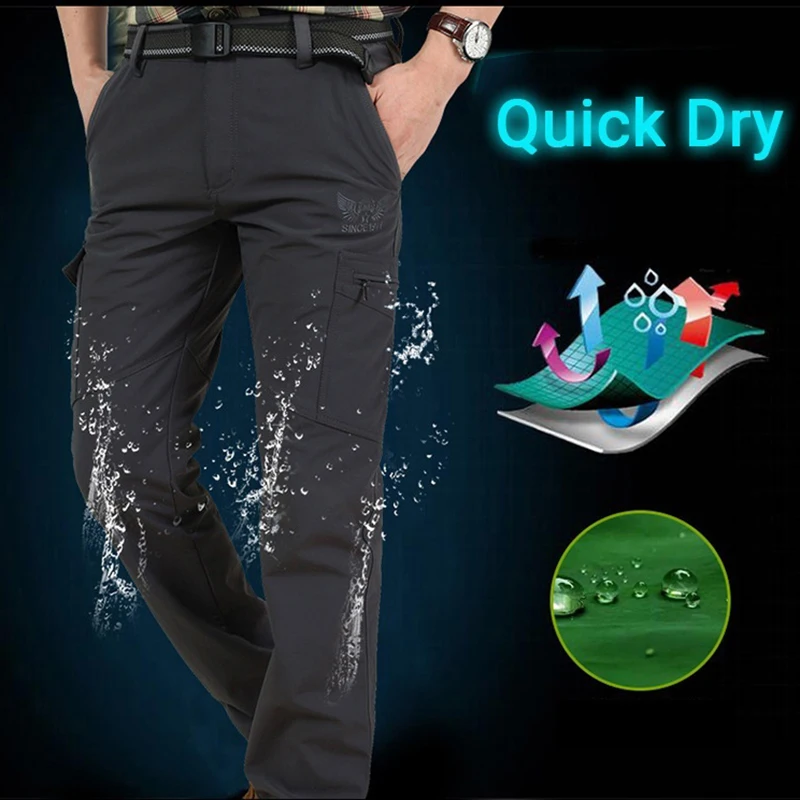 Summer Casual Lightweight Army Military Long Trousers Male Waterproof Quick Dry Cargo Camping Overalls Tactical Pants Breathable thumbnail 5