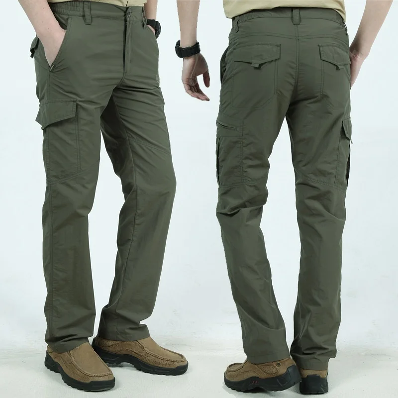 Summer Casual Lightweight Army Military Long Trousers Male Waterproof Quick Dry Cargo Camping Overalls Tactical Pants Breathable thumbnail 6