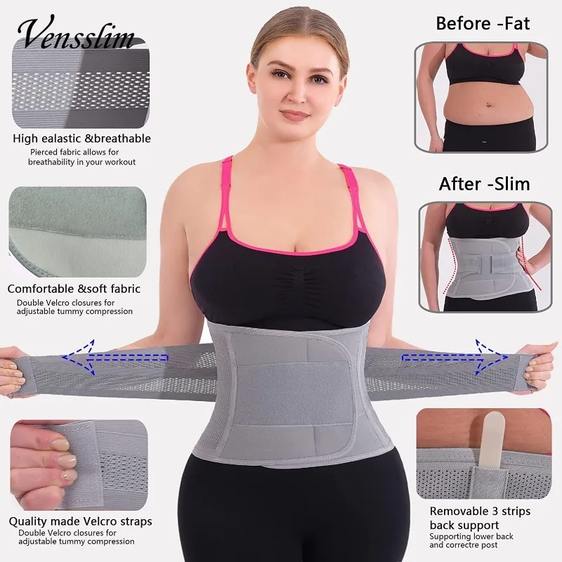 Waist Trainer Body Shaper Back Support Belt for Women and Men Slimming Tummy Control Strap Double Compression Corset thumbnail 5