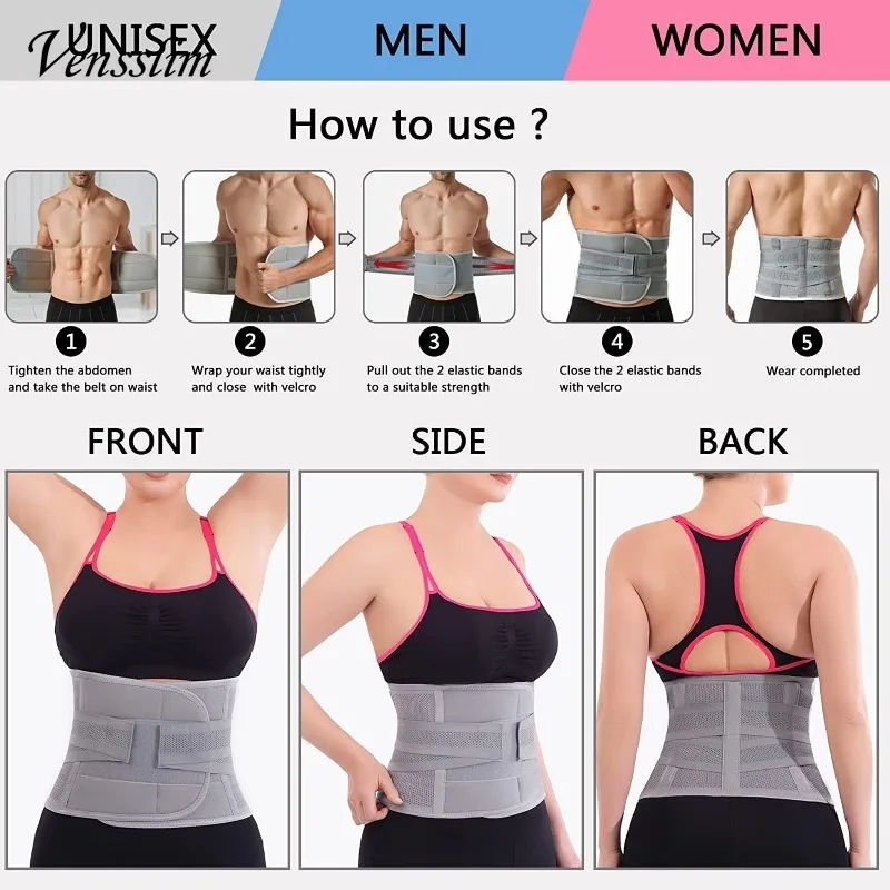 Waist Trainer Body Shaper Back Support Belt for Women and Men Slimming Tummy Control Strap Double Compression Corset thumbnail 3