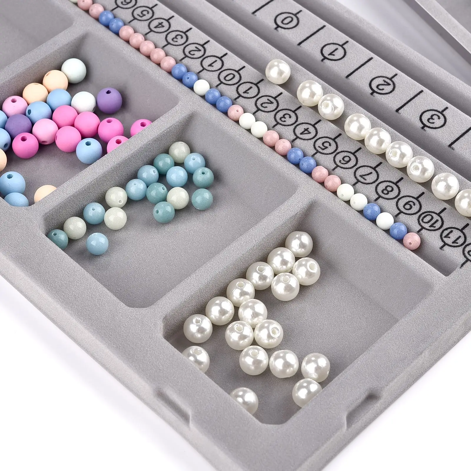 Flocked Bead Tray Board Bracelet Necklace Beading Accessories Measuring Tools Design Jewelry DIY Craft Jewelry Making Tools thumbnail 4