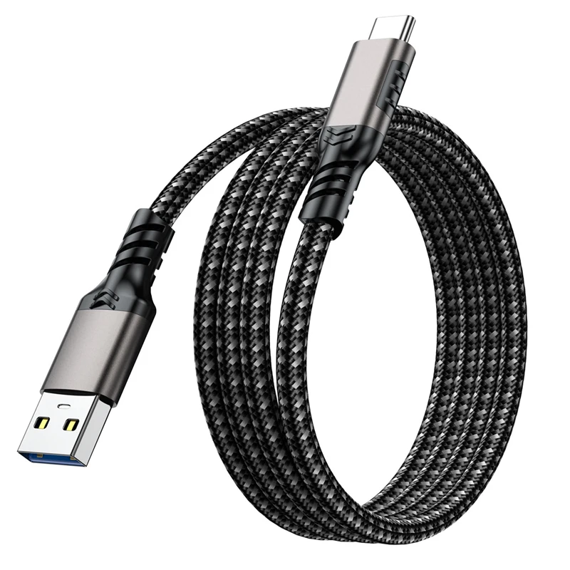 USB3.2 10Gbps USB Type C Cable USB A to C 3A 60W QC3.0 Fast Charging for Samsung NVMe Hard Disk External Android Data Braid 2M thumbnail 2