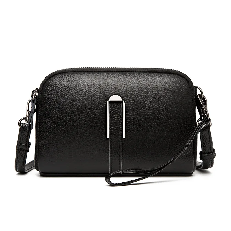 100% Genuine Leather Shoulder Bags For Women Rectangle Small Crossbody Luxury Designer Handbag Female Messenger Pocket thumbnail 2