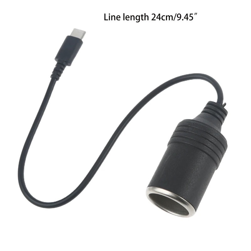 USB C Male to 12V Car Cigarette-Lighter Socket Female Converter Power Supply Cable for Car DVR Camera GPS and more 83CF thumbnail 6